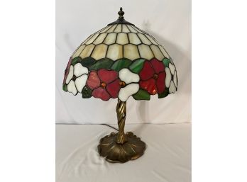 Tiffany Style Lamp With Brass Base