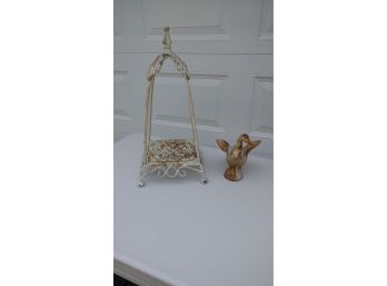 Cast Iron Plant Stand And Duck