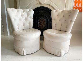 Pair Of Vintage  Armless Chairs