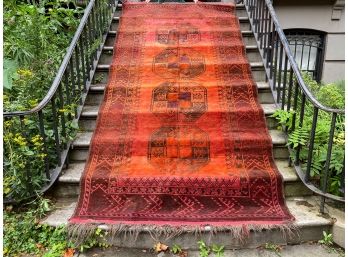 Authentic Antique Large Handwoven Afghan Tribal Rug