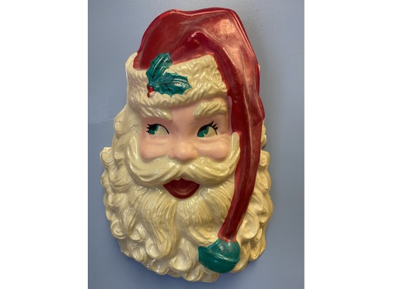 Vintage Plastic Molded Santa Head