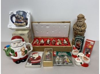 Santa Claus Christmas Decorations And Ornaments  Lot H