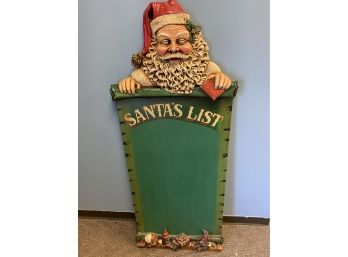 5' Santa's List Chalkboard Sign With Stand On Back