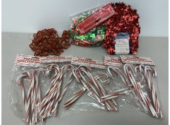 Christmas Tree Garland & Candy Canes Lot