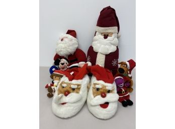 Santa Claus Plush And Slippers