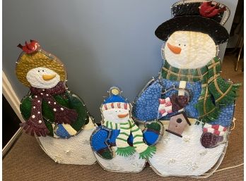 Outdoor Snowman Family Yard Decoration