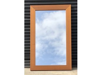 Vintage Teak Framed Wall Mirror (39” X 24”)