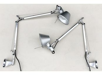 Pair Of Artemide Tolomeo Mini Wall Mount Lamps Designed By Michele De Lucchi And Giancarlo Fassina