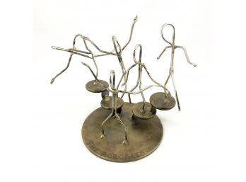 Vintage Abstract Metal Sculpture Titled Acrobats By J. Stillman
