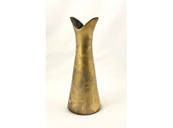 Mid Century Sascha Brastoff Hand Painted Ceramic Vase