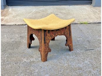 Vintage Hand Carved Haitian Style  Stool