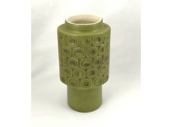 Retro 1970s Green Ceramic Vase