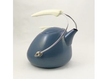 Mid Century Noritake Colorware Blue Enamel Tea Kettle - Best Kettle Ever!