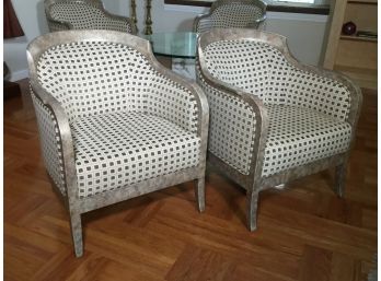 Incredible Pair Of PREVUE Chairs  Done In Robert Allen Fabric  - Paid Over $1,500 EACH - (Pair 2 Of 2)