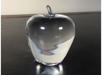Incredible Vintage STEUBEN  Crystal Apple Sculpture / Paperweight - PERFECT Condition