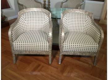 Incredible Pair Of PREVUE Chairs  Done In Robert Allen Fabric  - Paid Over $1,500 EACH - (Pair 1 Of 2)