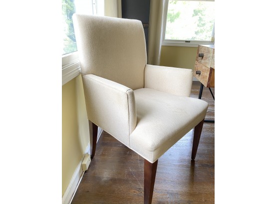 Crate & Barrel Ivory Wool Side Chair