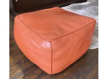 Leather Sedona Orange Ottoman