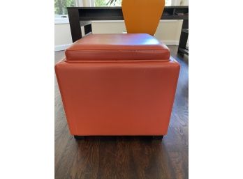 Crate & Barrel Leather Tray Table/Ottoman