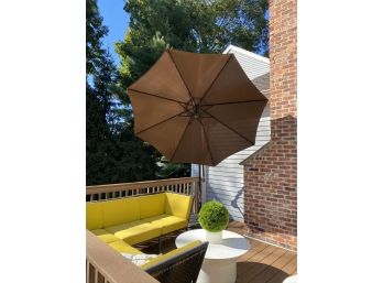 Crate + Barrel Chocolate Canvas Canopy Umbrella