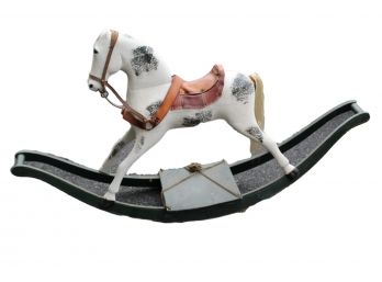 Old Carved Wooden Riding Rocking Horse