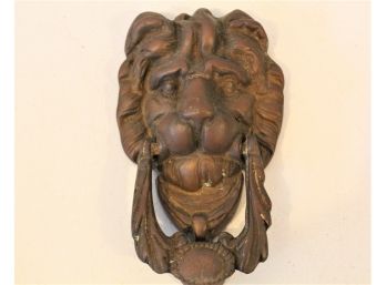 Old Cast Metal Lion Door Knocker