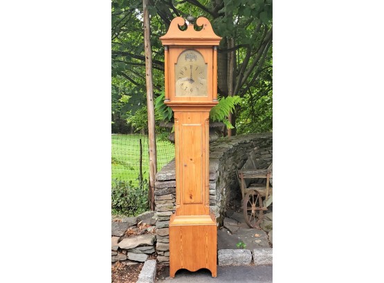 Stunning Antique Wood Grandfather Clock Non Working Condition Made In Spain
