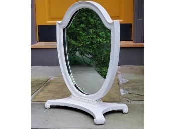 Lovely Vintage White Wood Painted Dresser / Vanity Mirror
