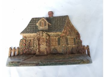 Antique Cast Iron Painted Country Cottage Door Stop