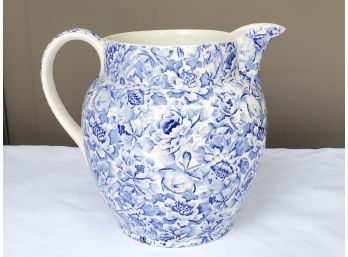 Lovely Laura Ashley 'Palace Gardens' England Porcelain Blue & White Pitcher