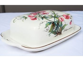 Lovely Villeroy & Boch 1748 Dupuis Covered Floral Butter Dish