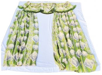 Beautiful Custom Made Lee Jofa Fabric & Houles Trimmed Draperies & Window Valances