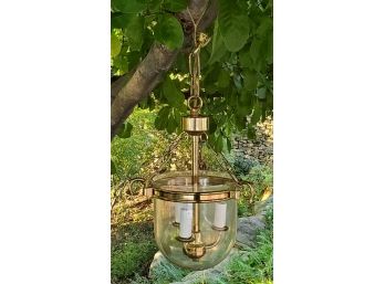 Beautiful Brass & Glass 3 Arm Hanging Ceiling Light Fixture Chandelier