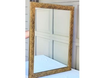 Pretty Vintage Gold Painted Carved Wood Wall Mirror 23 1/4' X 31 1/4'