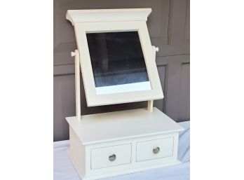 White Table Top Vanity Mirror And Drawers