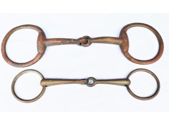 Two Vintage Brass Horse Bridle Bits