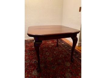 Vintage Expandable Wood Dining Table On Cabriole Legs