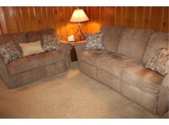 Sofa And Love Seat With Built-in Recliners