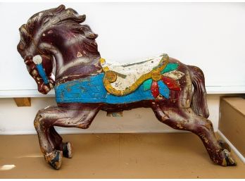 Fabulous 43” Vintage Hand Painted Wooden Carousel Horse