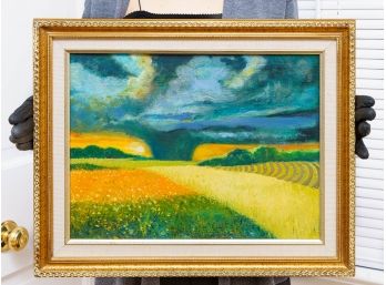Framed Contemporary Landscape Painting On Canvas
