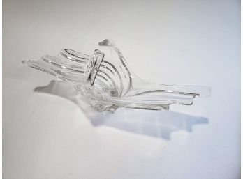 Vannes Art Glass Crystal Centerpiece Bowl Sculpture - France