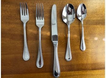 Wallace Stainless Steel Flatware, New, Continental Bead, 65 Piece Service For 12