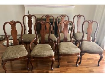 8 Queen Anne Style Newport Back Dining Chairs Cabriole Legs