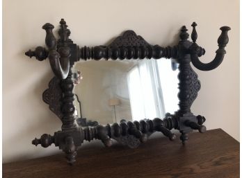 Antique Lebanese Entry Mirror With Hooks