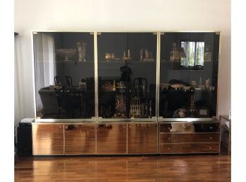 Brass And Glass Wall Unit, Versatile, Great Storage, 6 Separate Pieces