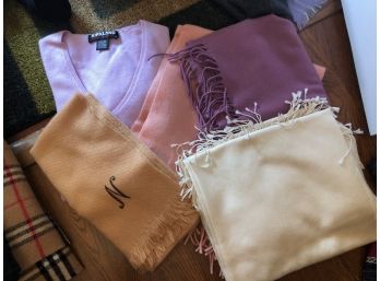 Collection Of Soft Scarves And Sweater