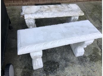 2 Concrete Garden Benches