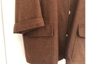 Augustus Soft Wool Jacket Brown Large Buttons - Vintage