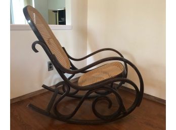 Vintage Bentwood Rocker With New Cane