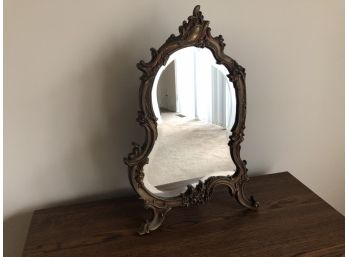 Antique Metal Table Top Mirror